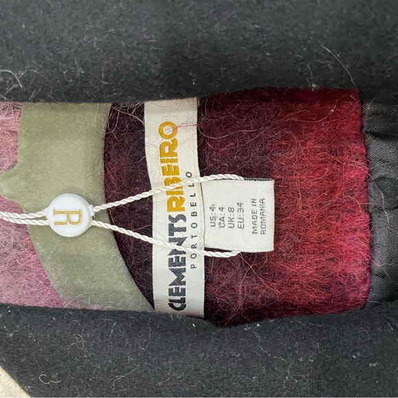 Pink Ombre Mohair and Wool Winter Coat Blazer Jacket Clements Ribeiro XS - Picture 8 of 11